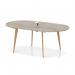 Oslo Volta 1800mm Oval Boardroom Table With Pop-up Power Module Grey Oak Top With Wooden Splayed Leg OSL0233