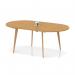 Oslo Volta 1800mm Oval Boardroom Table With Pop-up Power Module Oak Top With Wooden Splayed Leg OSL0234