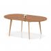 Oslo Volta 1800mm Oval Boardroom Table With Pop-up Power Module Walnut Top With Wooden Splayed Leg OSL0235