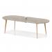 Oslo Volta 2400mm Oval Boardroom Table With Pop-up Power Module Grey Oak Top With Wooden Splayed Leg OSL0238