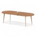 Oslo Volta 2400mm Oval Boardroom Table With Pop-up Power Module Walnut Top With Wooden Splayed Leg OSL0240