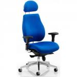 Chiro Plus Ergo Posture Chair Blue With Arms With Headrest