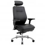 Domino With Arms And Headrest Black Bonded Leather PO000065