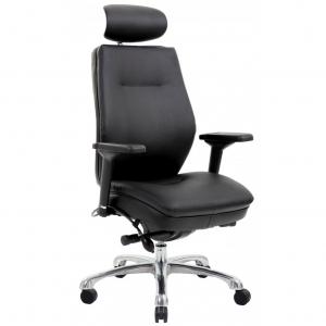 Domino High Back Black Ergonomic Posture Chair With Arms And Headrest