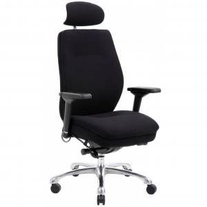 Domino High Back Black Ergonomic Posture Chair With Arms And Headrest