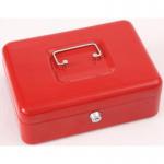 This image shows a sleek, black cash box with a key lock, featuring the iconic Phoenix and Cash Boxes Phoenix 10 emblazoned on the lid. The sturdy construction and secure lock make it the perfect storage solution for cash.
