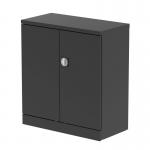 Qube Stationery 1000mm 2-Door Cupboard Black With Shelf QS2043