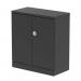 Qube Stationery 1000mm 2-Door Cupboard Black With Shelf QS2043
