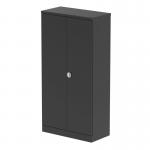 Qube Stationery 1850mm 2-Door Cupboard Black With Shelves QS2047