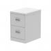 The photo shows a sleek and modern Silverline Steel Filing Cabinet in a light grey color. The two drawers are visible, with a smooth and polished finish. The Qube design adds a stylish touch to this functional storage unit.
