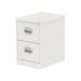 This photograph showcases a sleek and modern Silverline Steel Filing Cabinet. Its white color contrasts beautifully with the surrounding decor. The 2 drawers offer ample storage space and the Qube design adds a touch of sophistication. Perfect for any office space.