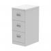 The Silverline Steel Filing Cabinets Qube 3 Drawer Filing Cabinet in Light Grey is a sleek and modern storage solution for any office space. The clean lines and light grey finish give it a professional look, while the three spacious drawers offer ample storage for files and documents. The durable steel construction adds both style and functionality to any workplace.