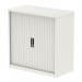 Qube 1000mm Side Tambour Cupboard White With Shelf QS2068