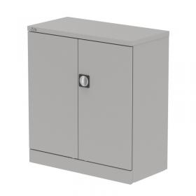 Qube 1020mm 2-Door Stationery Cupboard Goose Grey With Shelf QS2087