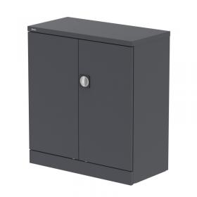 Qube 1020mm 2-Door Stationery Cupboard Graphite Grey With Shelf QS2088