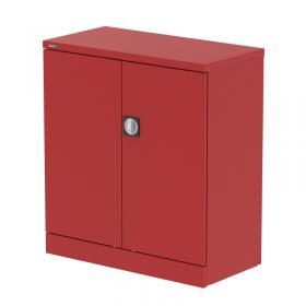 Qube 1020mm 2-Door Stationery Cupboard Red With Shelf QS2091