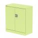 The Silverline Medium Cupboards Qube 1000mm 2-Door Stationery Cupboard in Chlorophyll is a sleek and modern storage solution. It features a single shelf, perfect for organizing stationery or other small items. The vibrant green color adds a pop of color to any office space. The two doors open up to reveal ample space for storing larger items. The clean lines and simple design make this cupboard a stylish addition to any room.