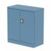 The Silverline Medium Cupboards Qube features a 2-door stationery cupboard with a pastel blue finish. It measures 1000mm in width and includes a convenient shelf inside. The sleek and modern design adds a touch of style to any office or workspace.