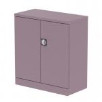A sleek and stylish addition to any office space, this photograph showcases the Silverline Medium Cupboards Qube in a beautiful pastel violet color. The 1000mm 2-door design exudes functionality, while the included shelf provides ample storage for stationery and supplies. With its modern and vibrant appearance, its sure to enhance any workplace.