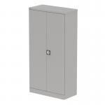 The Silverline Tall cupboards Qube is a sleek and modern storage solution. Standing at 1850mm tall, it features two doors with a goose grey finish. Inside, youll find shelves to help you organize your stationery and keep your workspace neat and tidy.