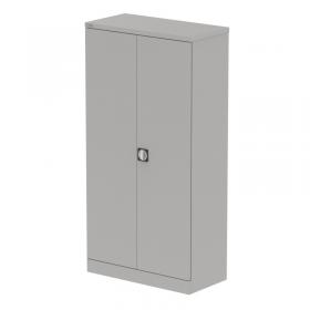 Qube 1830mm 2-Door Stationery Cupboard Goose Grey With Shelves QS2109