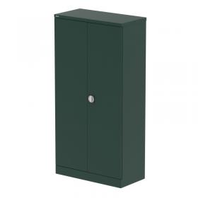 Qube 1830mm 2-Door Stationery Cupboard British Racing Green With Shelves QS2112