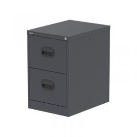 Qube 2 Drawer Filing Cabinet Graphite Grey QS2132