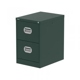 Qube 2 Drawer Filing Cabinet British Racing Green QS2134