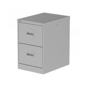Qube 2 Drawer Filing Cabinet Silver QS2136