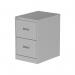 The Silverline Steel Filing Cabinets Qube 2 Drawer Filing Cabinet in Silver is a sleek and functional storage solution. Made of durable steel, it features two spacious drawers for keeping your documents organized. Its silver finish adds a modern touch to any office space.