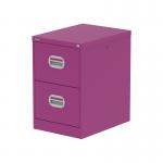 This image features a sleek and modern Silverline Steel Filing Cabinet in Traffic Purple, with a stylish Qube 2 Drawer design. The cabinet exudes durability and functionality, perfect for any contemporary office space.