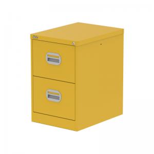 Qube 2 Drawer Filing Cabinet Lemon Yellow QS2144