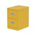 In the picture, a sleek and modern Steel Filing Cabinet from Silverline is displayed in a vibrant Lemon Yellow color. The cabinet has two spacious drawers with silver handles, adding a pop of color and style to any office or workspace. The Qube design adds a unique touch to this functional storage solution.