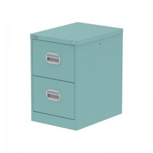 Qube 2 Drawer Filing Cabinet Pastel Turquoise QS2146