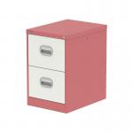This picture features two Silverline Steel Filing Cabinets in a stunning combination of antique pink and satin white. The Qube 2 Drawer Filing Cabinet design adds a touch of modern elegance to any office space.