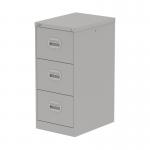 The Silverline Steel Filing Cabinets Qube 3 Drawer Filing Cabinet in Goose Grey is a sleek and modern storage solution. With its three spacious drawers and steel construction, this cabinet is perfect for organizing and storing documents and supplies in any office setting. The neutral grey color adds a professional touch to any space.