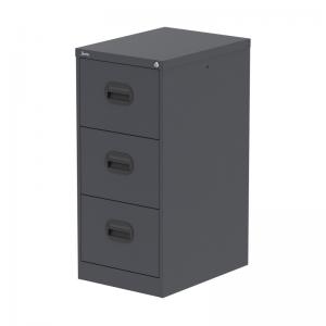 Qube 3 Drawer Filing Cabinet Graphite Grey QS2154
