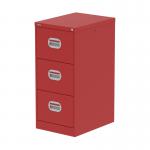 The Silverline Steel Filing Cabinets Qube 3 Drawer Filing Cabinet Red QS2157 is a sleek and modern storage solution for any office. Its red color adds a pop of vibrancy to the room, while the steel material ensures durability and longevity. The 3 spacious drawers provide ample storage for files and documents.