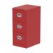 The Silverline Steel Filing Cabinets Qube 3 Drawer Filing Cabinet Red QS2157 is a sleek and modern storage solution for any office. Its red color adds a pop of vibrancy to the room, while the steel material ensures durability and longevity. The 3 spacious drawers provide ample storage for files and documents.