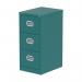 The Silverline Steel Filing Cabinets Qube 3 Drawer Filing Cabinet in Verdigris QS2164 is a modern and sleek storage solution. The deep green hue of the cabinet adds a touch of sophistication to any office space. The three drawers provide ample space for organizing files and paperwork. The chrome handles and frame give the cabinet a polished look.