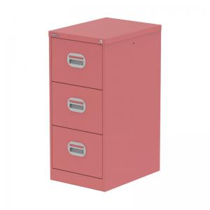 Qube 3 Drawer Filing Cabinet Antique Pink QS2165