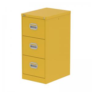 Qube 3 Drawer Filing Cabinet Lemon Yellow QS2166