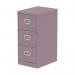 The Silverline Steel Filing Cabinets Qube 3 Drawer Filing Cabinet in Pastel Violet is a sleek and modern storage solution for any office space. Its steel construction and 3 spacious drawers are perfect for organizing important documents and supplies. The pastel violet color adds a touch of elegance to this functional piece of furniture.