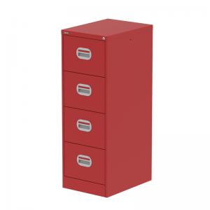 Qube 4 Drawer Filing Cabinet Red QS2179