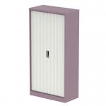 Qube 2000mm Side Tambour Cupboard Pastel Violet And Satin White With Shelves QS2240