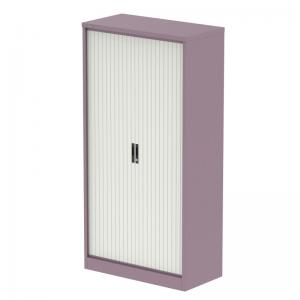 Qube 2000mm Side Tambour Cupboard Pastel Violet And Satin White With