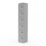 Qube Locker 6 Door 1800mm High Silver QS2246