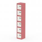 Qube Locker 6 Door 1800mm High Antique Pink And Satin White QS2258