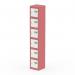 This photo features a sleek and modern Silverline Lockers Qube Locker with 6 doors. Standing at 1800mm high, it boasts an elegant pink and satin white color combination that adds a touch of charm to any space. The antique pink complements the satin white perfectly, creating a stylish and sophisticated look.