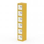 Qube Locker 6 Door 1800mm High Lemon Yellow And Satin White QS2259